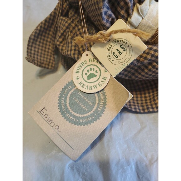 Boyds Bears 14" J.B. Bean Series 1995 "Emma" Bear Brown  Fur Plush Bear - Picture 9 of 14